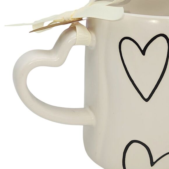 Rae Dunn Sweet Hearts Ivory‎ Ceramic Coffee Mug 16oz Double Sided Design - Picture 6 of 10